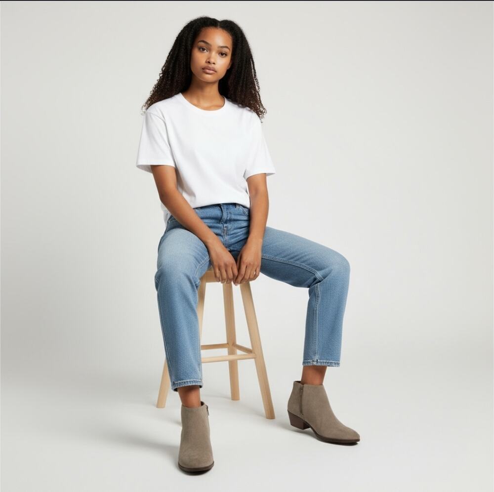 ETC Beige Size 7/8 Ankle Booties